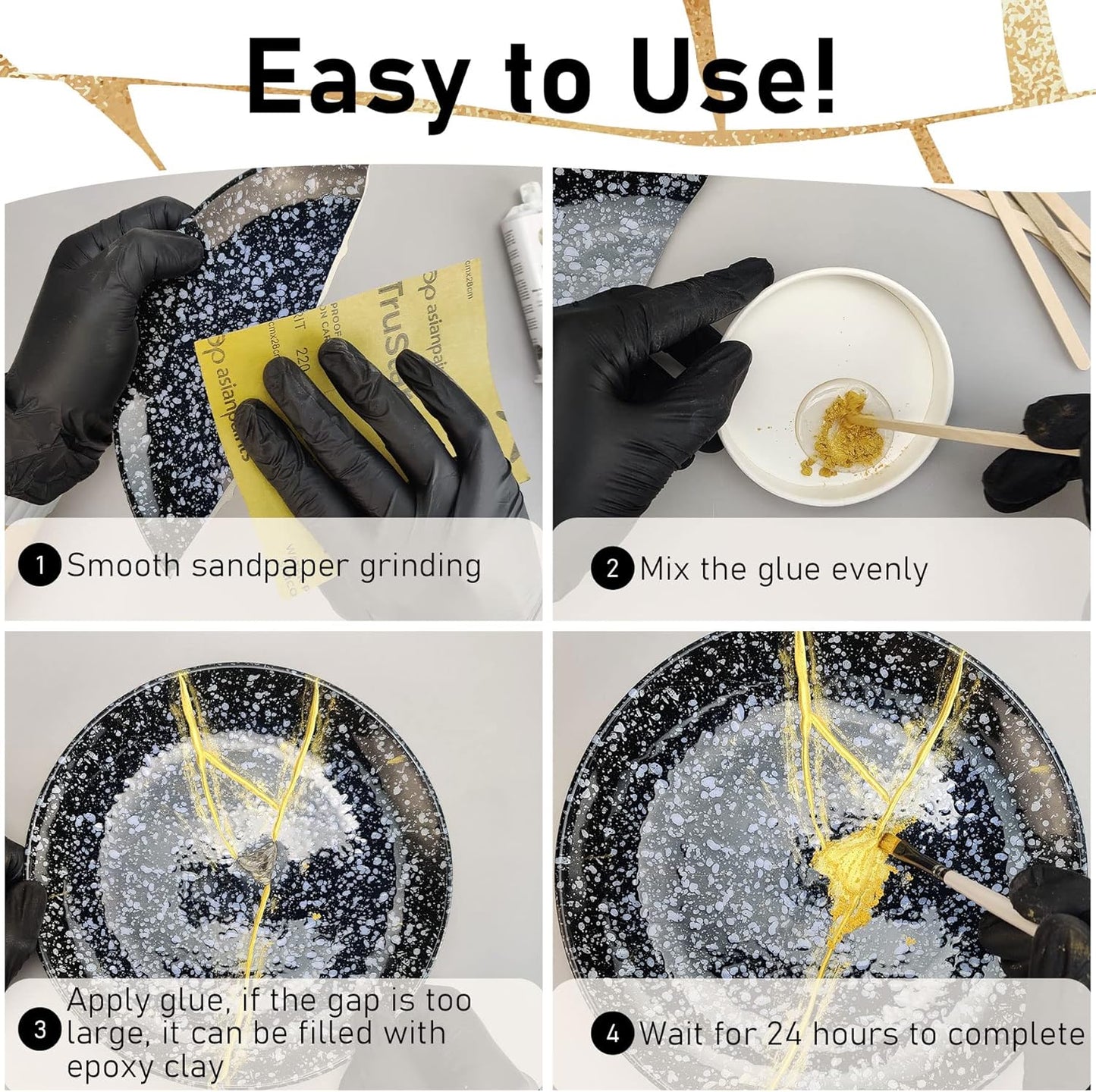 Bio Kintsugi Repair Kit - Eco-Friendly Resin for Safe and Beautiful Object Restoration, Perfect for Beginners!