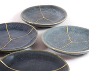 Small Contemporary Dark Blue Kintsugi Plate